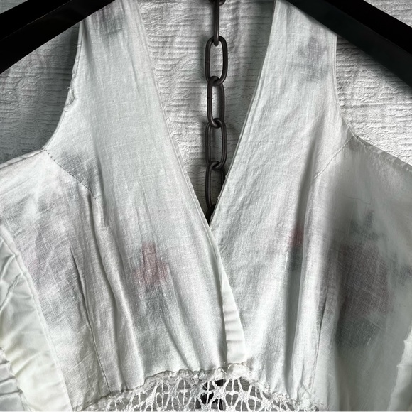 Vintage 70s Mexican Pintuck Halter Handmade Embroidered Floral Fiesta Maxi Dress - Picture 12 of 16